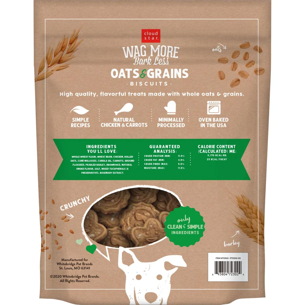 Cloud Star Biscuits & Crunchy Treats^Wag More Bark Less Oven Baked with Chicken & Carrots Dog Treats, 3-lb