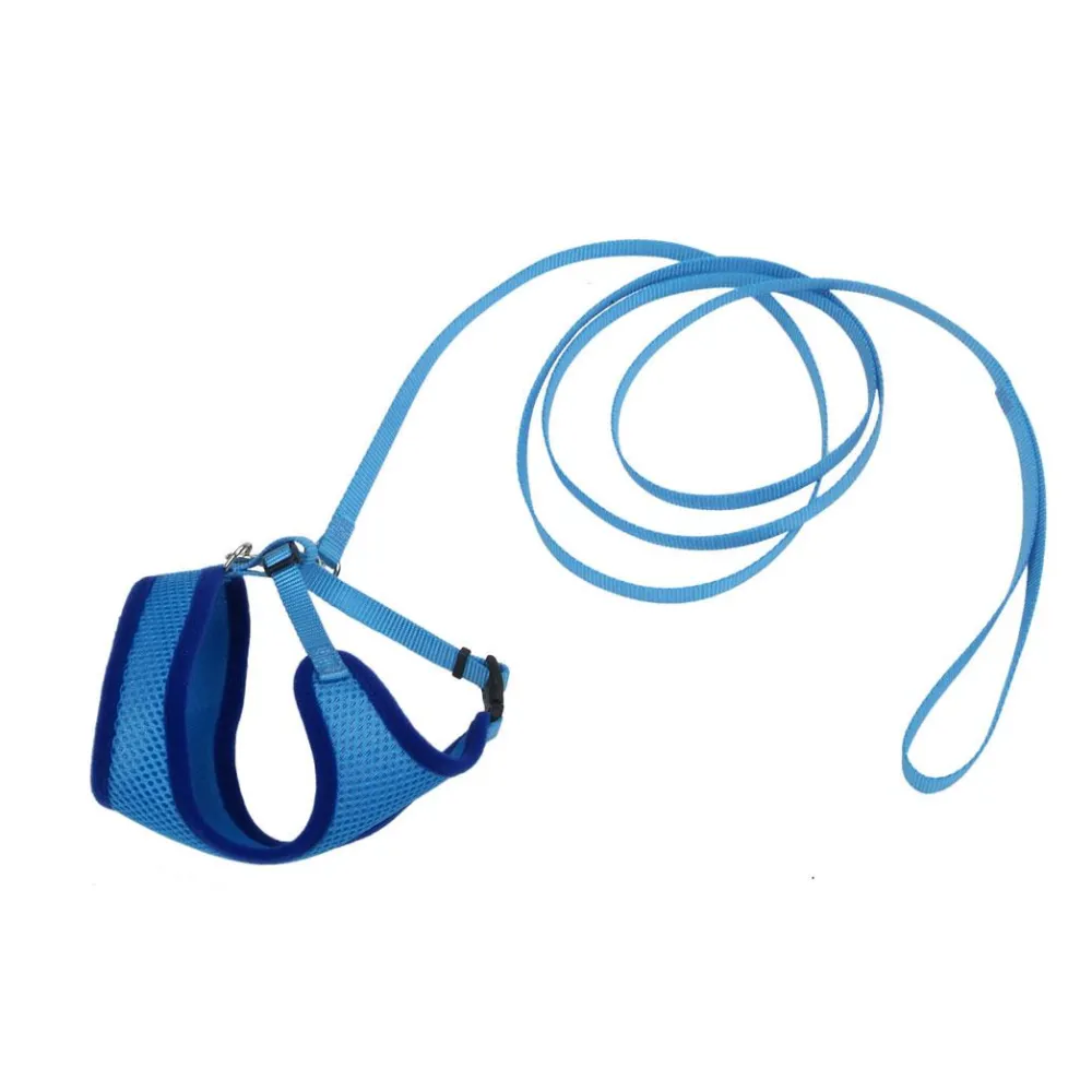 Coastal Pet Products Leashes & Collars | Leashes & Collars^Coastal Comfort Soft Adjustable Cat Harness & Leash, Blue Lagoon, 3/8-in x 14-16-in