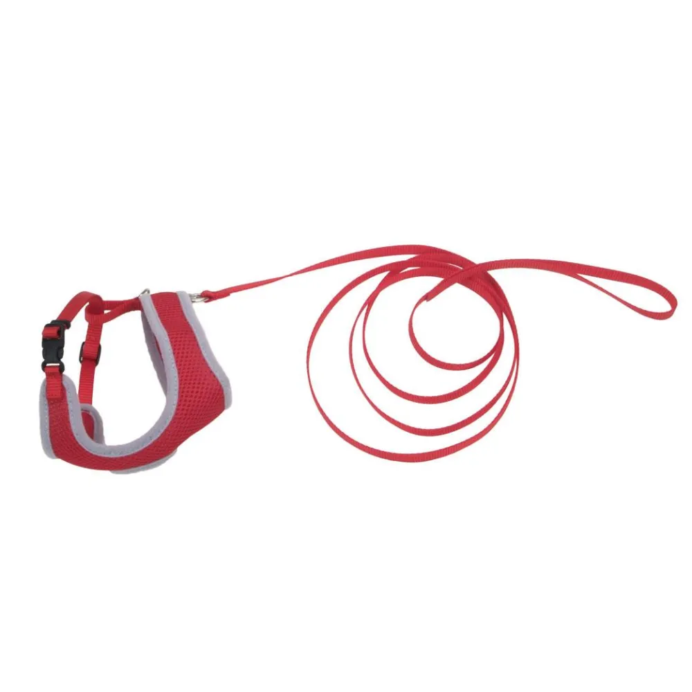 Coastal Pet Products Leashes & Collars | Leashes & Collars^Coastal Comfort Soft Adjustable Cat Harness & Leash, Red, 3/8-in x 14-16-in