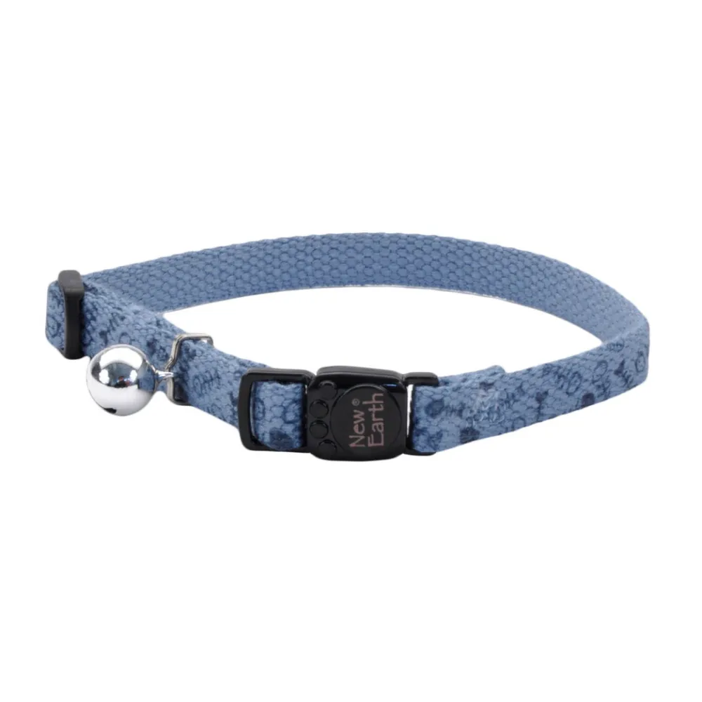 Coastal Pet Products Leashes & Collars | Leashes & Collars^Coastal New Earth Printed Soy Breakaway Cat Collar, Slate with Fish, 8-12-in