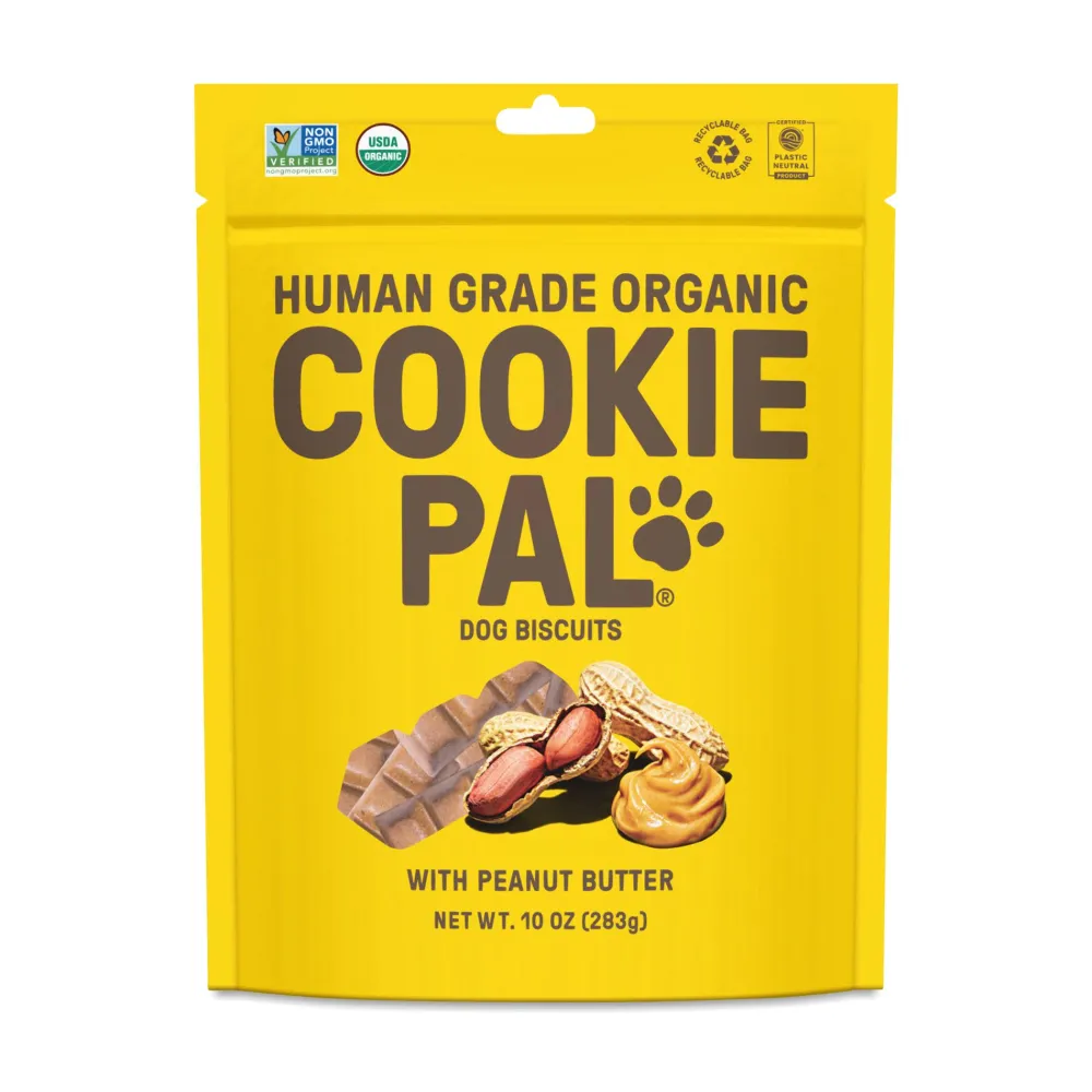 Cookie Pal Biscuits & Crunchy Treats^Organic Peanut Butter Biscuits Dog Treats, 10-oz
