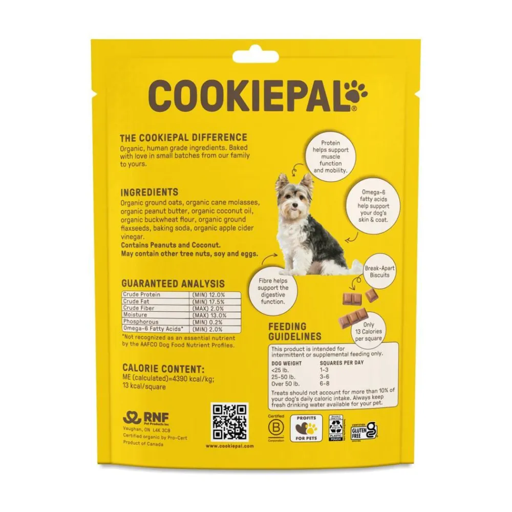 Cookie Pal Biscuits & Crunchy Treats^Organic Peanut Butter Biscuits Dog Treats, 10-oz