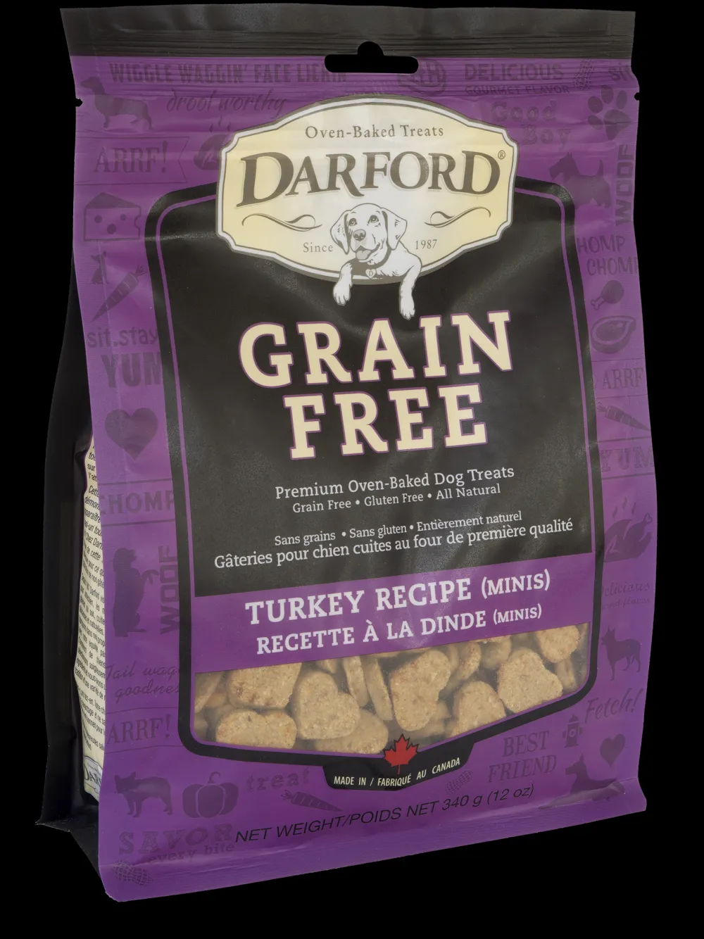 Darford Biscuits & Crunchy Treats^Baked Turkey Recipe with Mixed Vegetables Grain-Free Mini Dog Treats, 12-oz