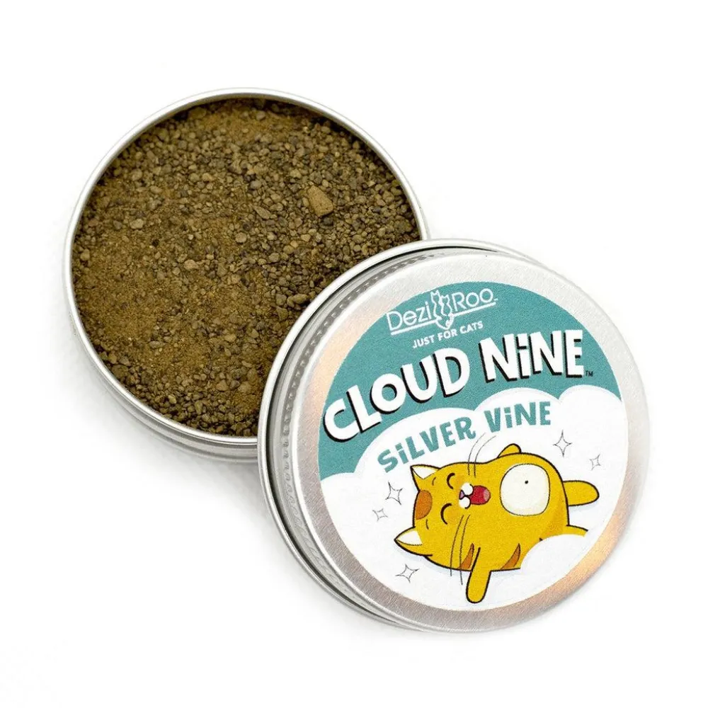 Dezi & Roo Catnip & Pet Grass Treats^Cloud Nine Silver Vine Tin for Cats, Large, 30-gram