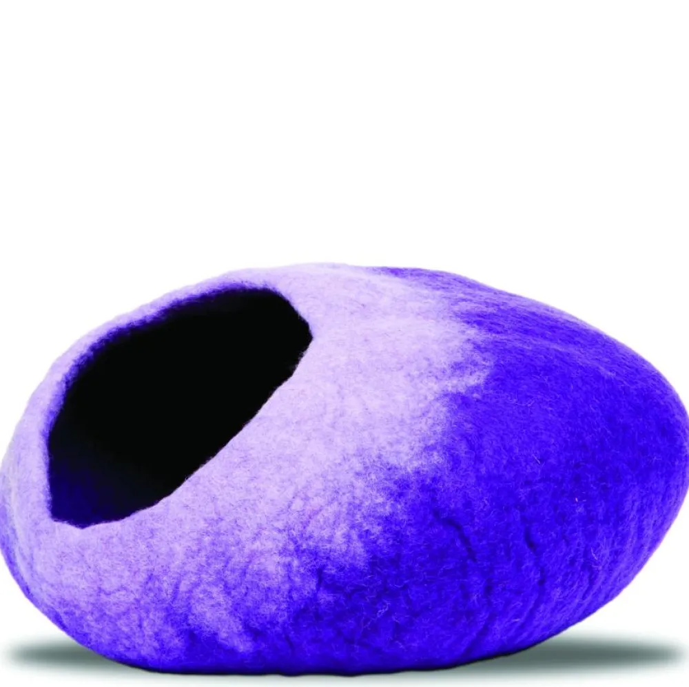 Dharma Dog Karma Cat Beds & Mats | Beds & Mats^Ombre Cave Wool Pet Bed, Purple/Lavender