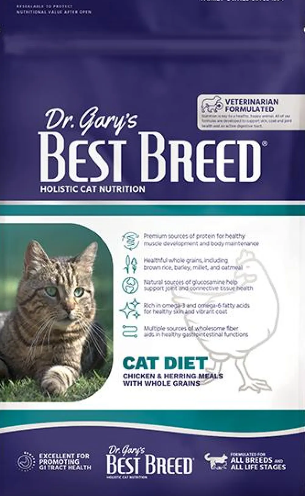 Dr. Gary's Best Breed Dry Food^Cat Diet Dry Cat Food, 4-lb