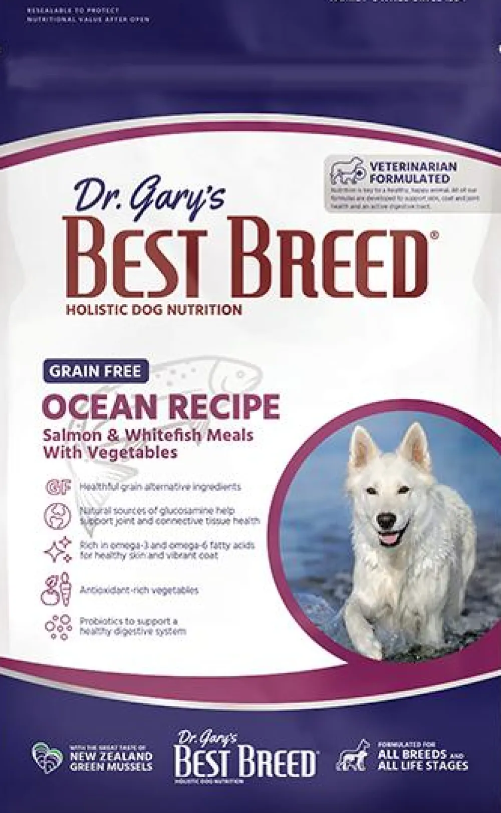 Dr. Gary's Best Breed Dry Food^Dog Ocean Recipe Grain-Free Dry Dog Food, 4-lb