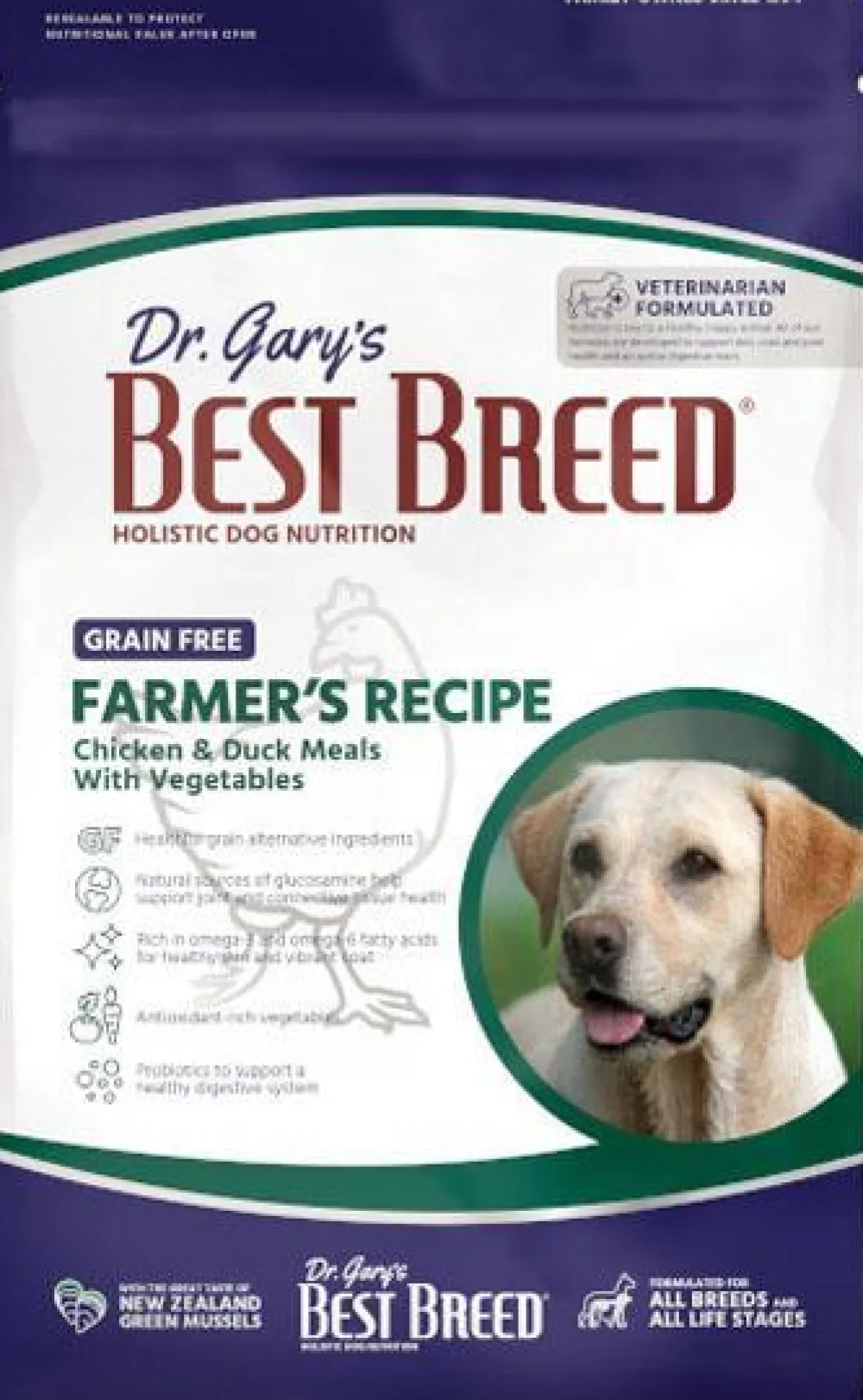 Dr. Gary's Best Breed Dry Food^Farmer's Recipe Grain-Free Dry Dog Food, 4-lb