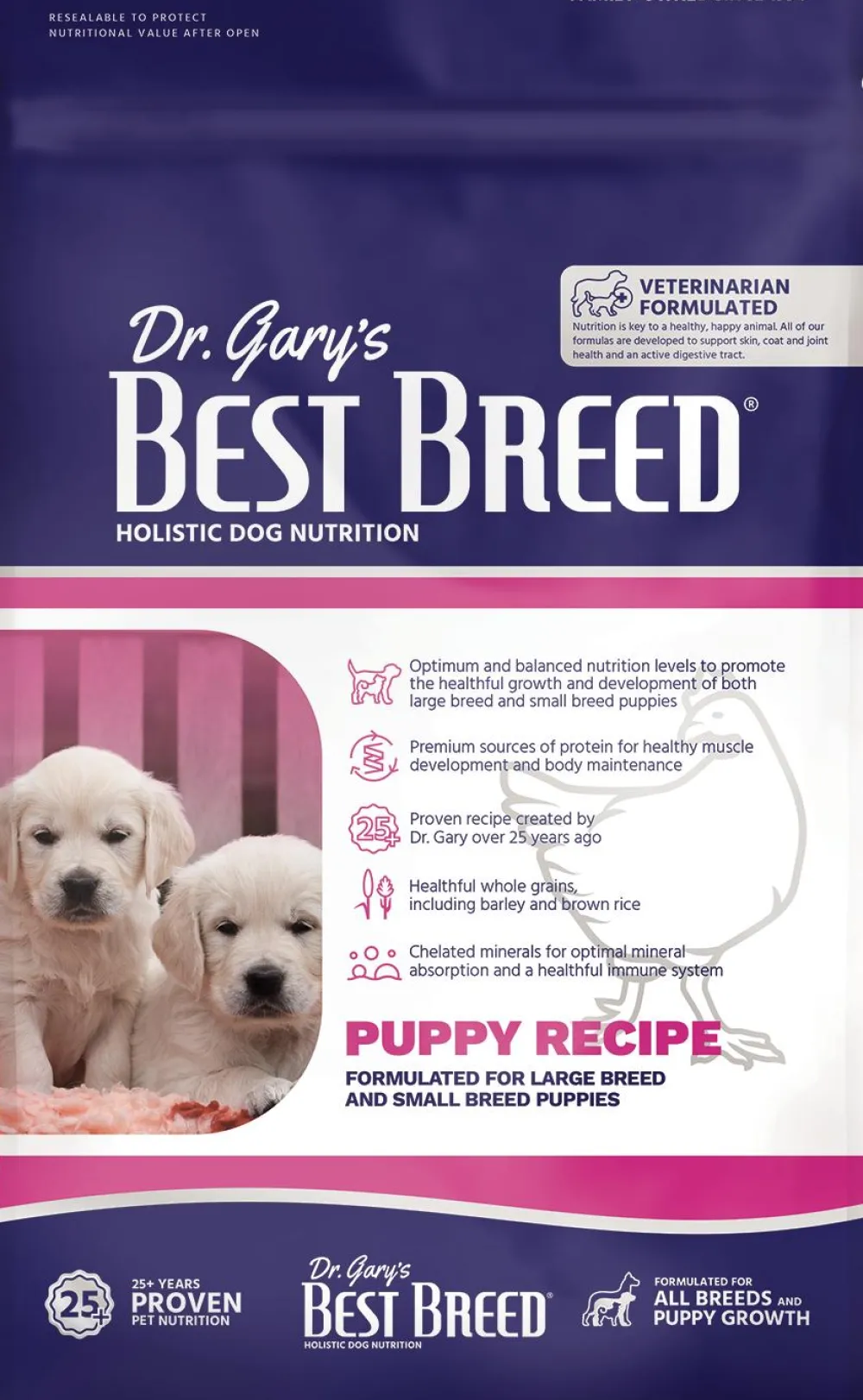 Dr. Gary's Best Breed Dry Food^Puppy Recipe Dry Dog Food, 4-lb