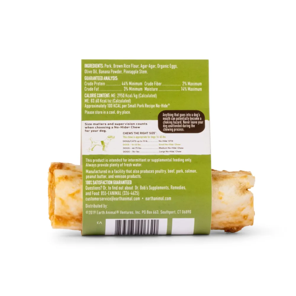 Earth Animal Bully Sticks & Natural Chews^No-Hide Pork Chew Dog Treat, Small
