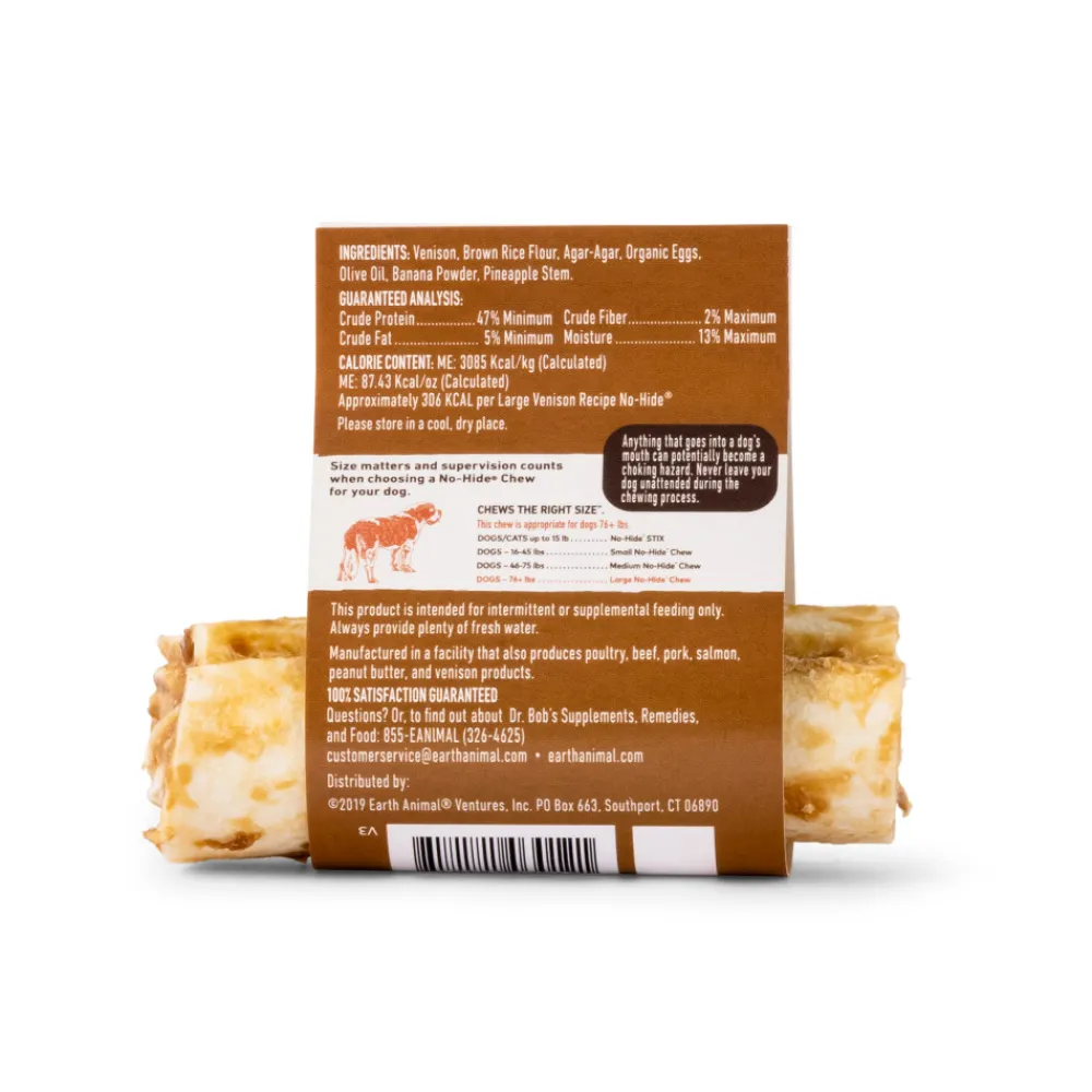 Earth Animal Bully Sticks & Natural Chews^No-Hide Venison Chew Dog Treat, Small