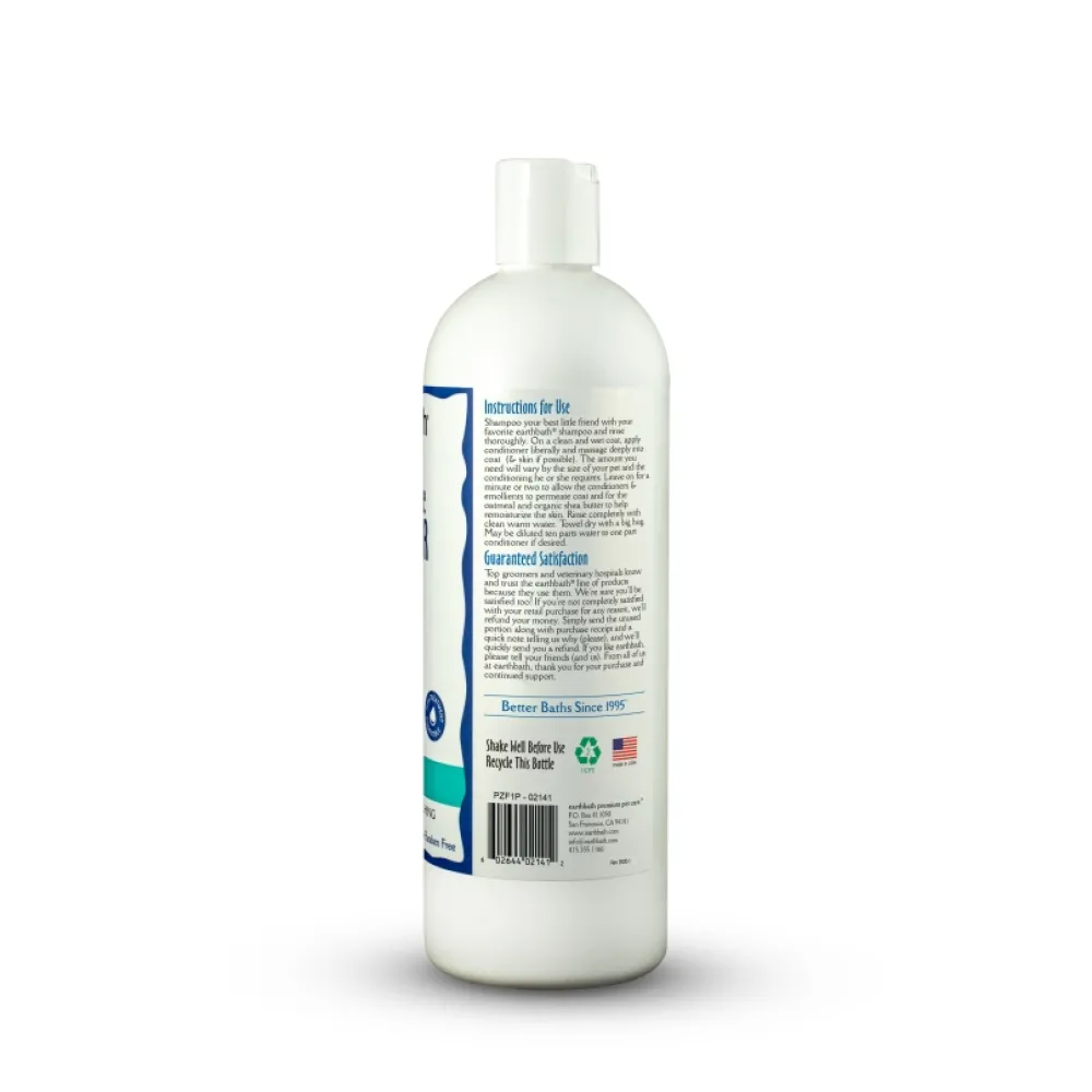 Earthbath Grooming | Grooming^Oatmeal & Aloe Conditioner for Dogs & Cats, Fragrance Free, 16-oz