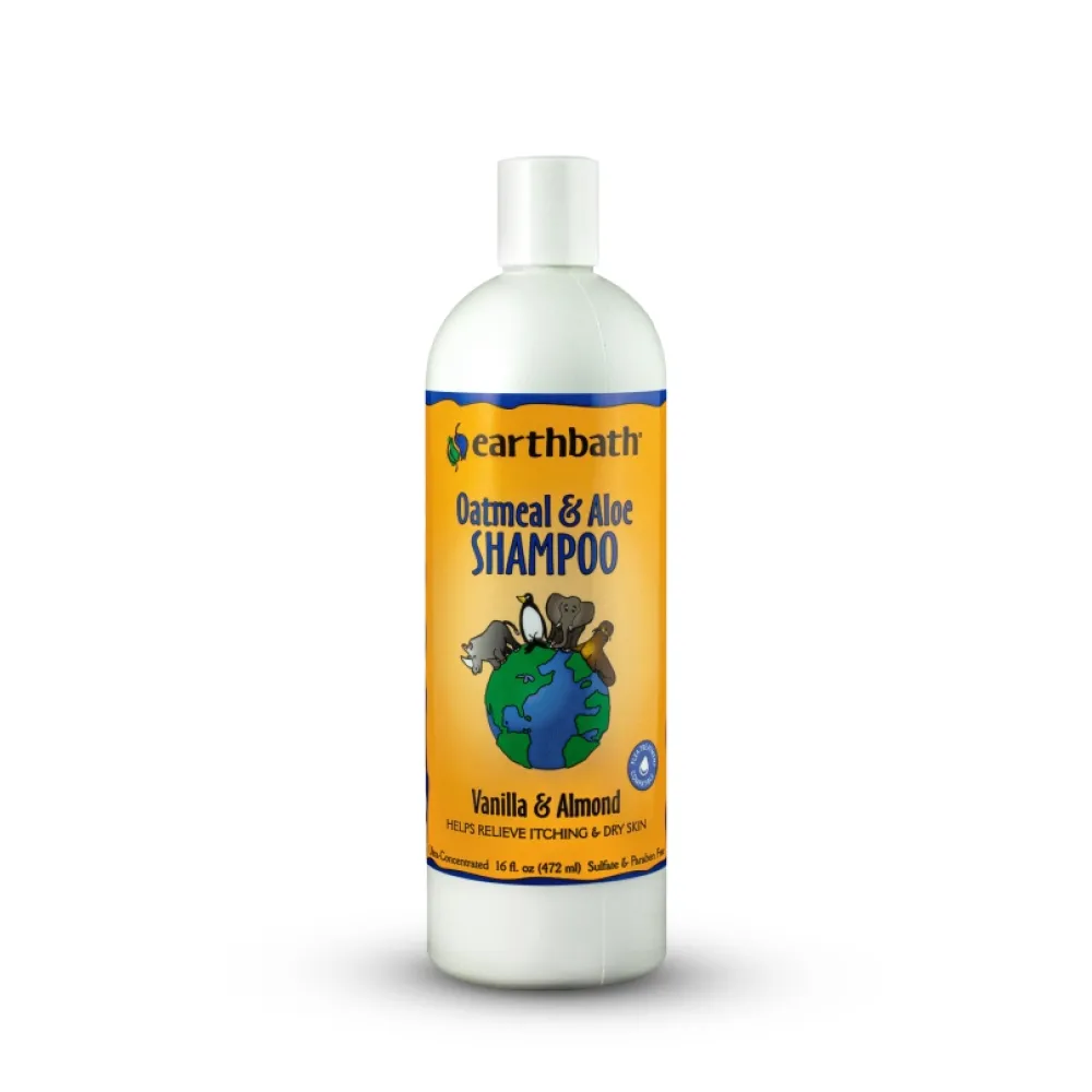 Earthbath Grooming | Grooming^Oatmeal & Aloe Shampoo for Dogs & Cats, Vanilla & Almond, 16-oz