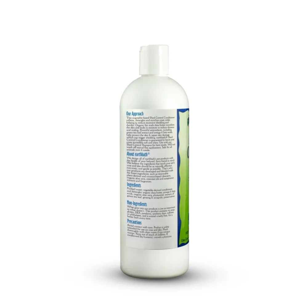 Earthbath Grooming | Grooming^Shed Control Conditioner for Dogs & Cats, Green Tea & Awapuhi, 16-oz