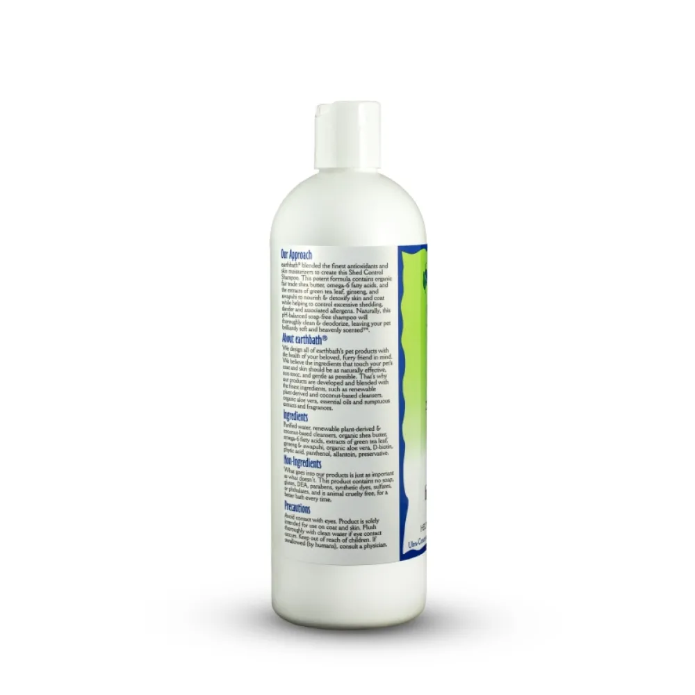Earthbath Grooming | Grooming^Shed Control Shampoo for Dogs & Cats, Green Tea & Awapuhi, 16-oz