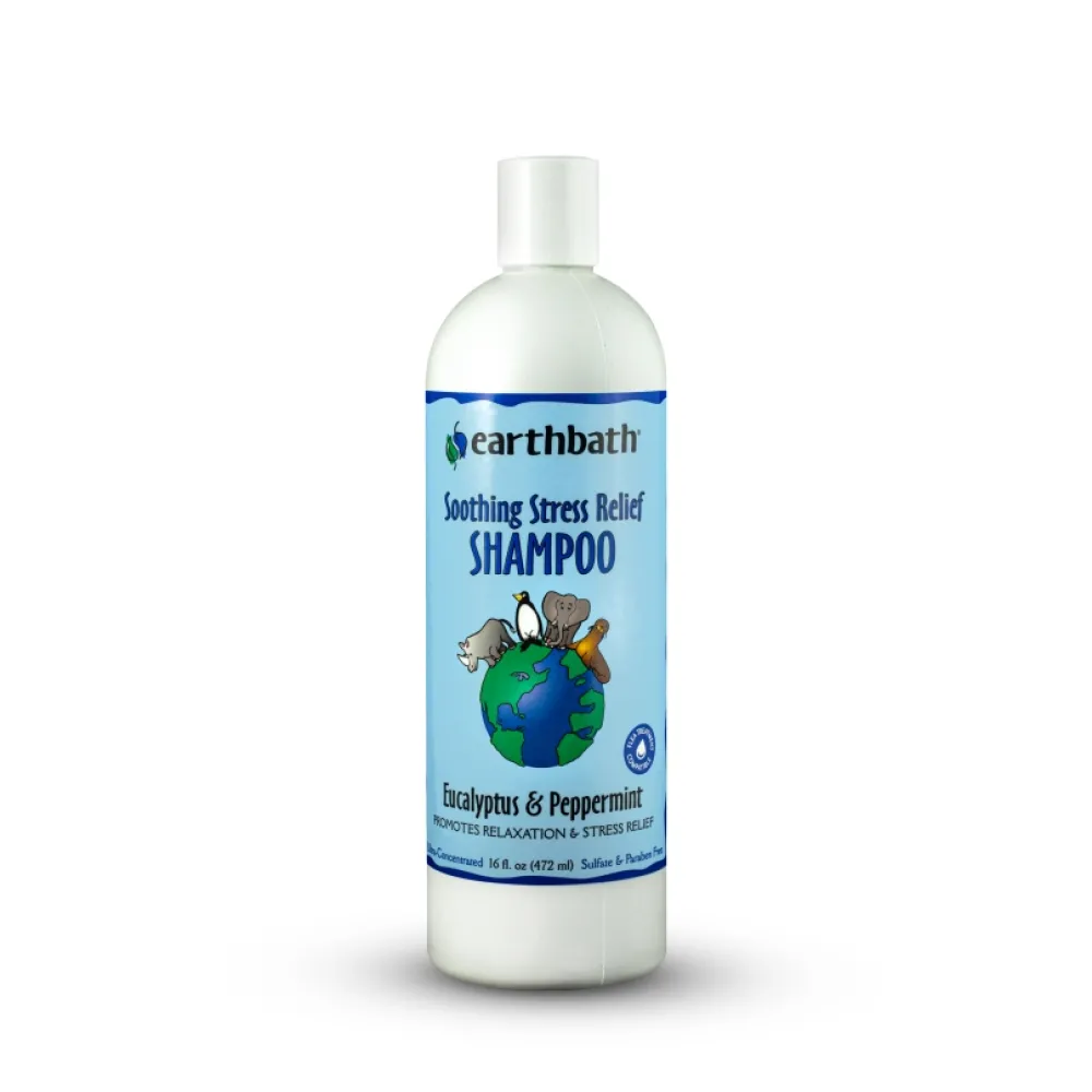 Earthbath Grooming | Grooming^Soothing Stress Relief Shampoo for Dogs & Cats, Eucalyptus & Peppermint, 16-oz