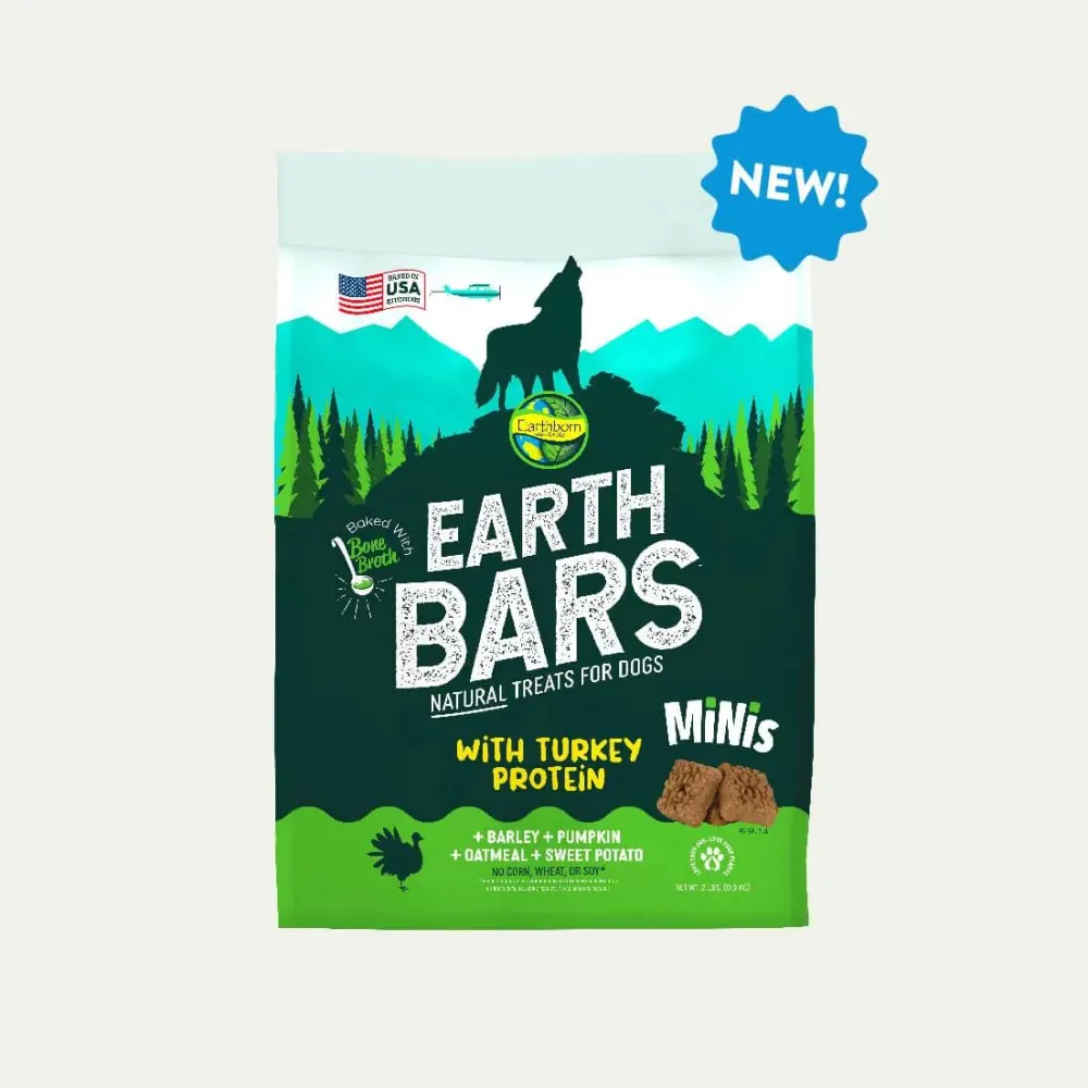 Earthborn Biscuits & Crunchy Treats^Holistic EarthBars with Turkey Protein Dog Treats, Mini, 10-oz