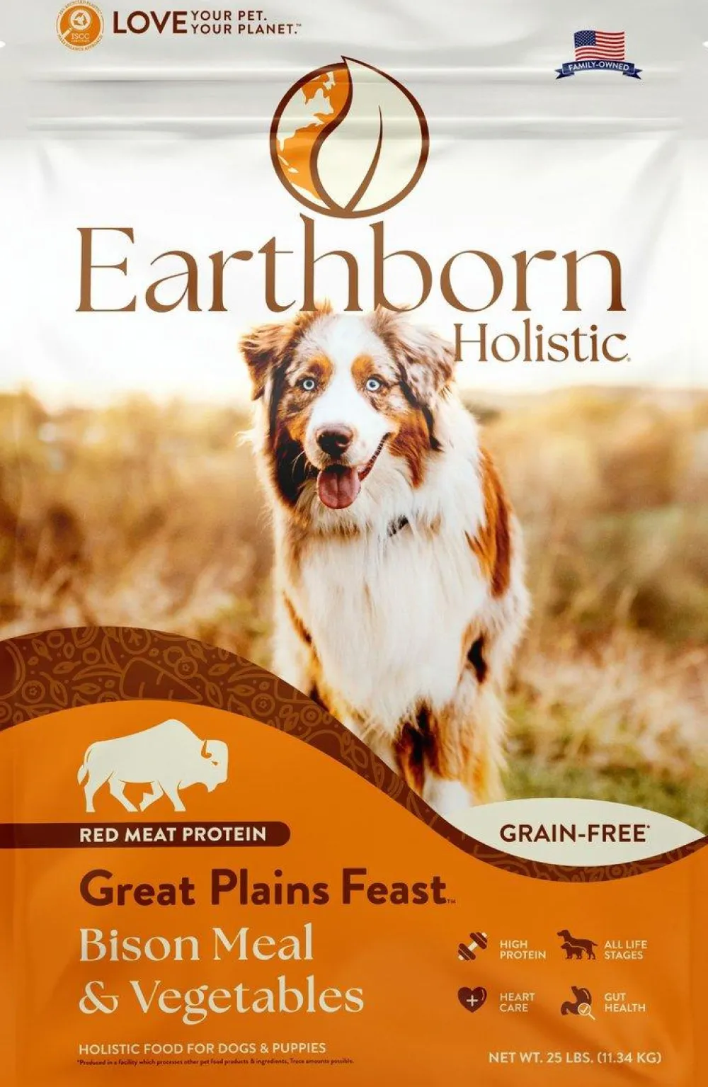 Earthborn Dry Food^Holistic Great Plains Feast Bison Meal & Vegetables Grain-Free Dry Dog Food, 4-lb