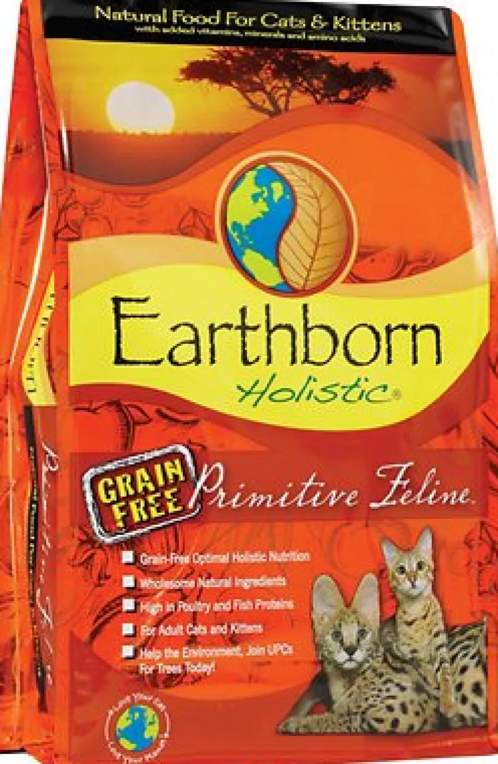 Earthborn Dry Food^Holistic Primitive Feline Grain-Free Natural Dry Cat & Kitten Food, 5-lb