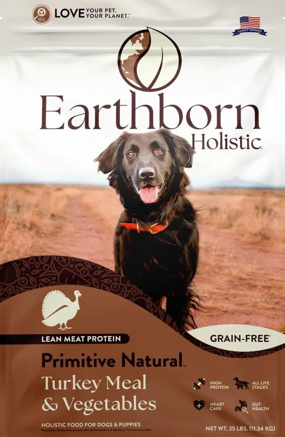 Earthborn Dry Food^Holistic Primitive Natural Turkey Meal & Vegetables Grain-Free Dry Dog Food, 4-lb