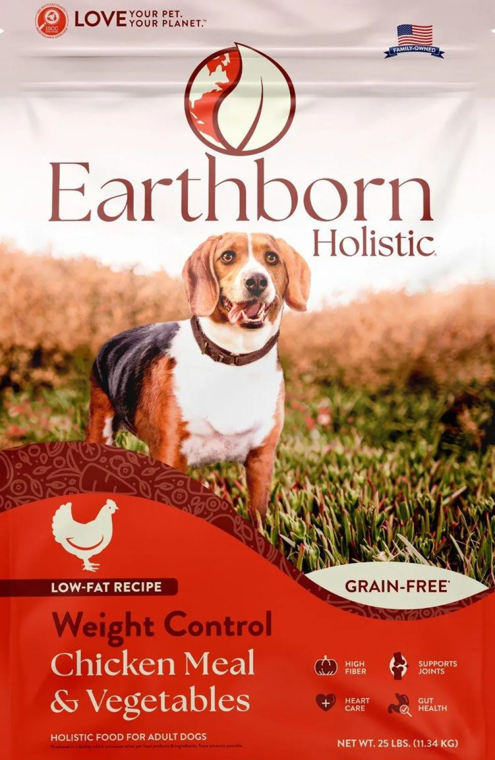 Earthborn Dry Food^Holistic Weight Control Chicken Meal & Vegetables Grain-Free Dry Dog Food, 4-lb