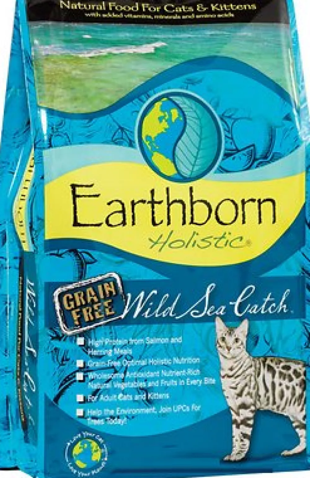 Earthborn Dry Food^Holistic Wild Sea Catch Grain-Free Natural Dry Cat & Kitten Food, 5-lb