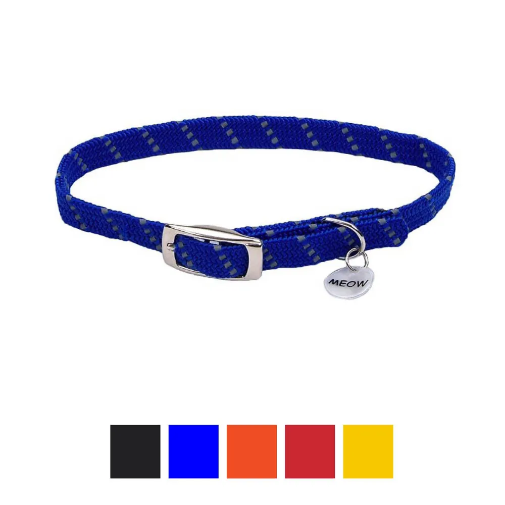 Elastacat Leashes & Collars | Leashes & Collars^Reflective Safety Stretch Cat Collar, Blue, 10-in
