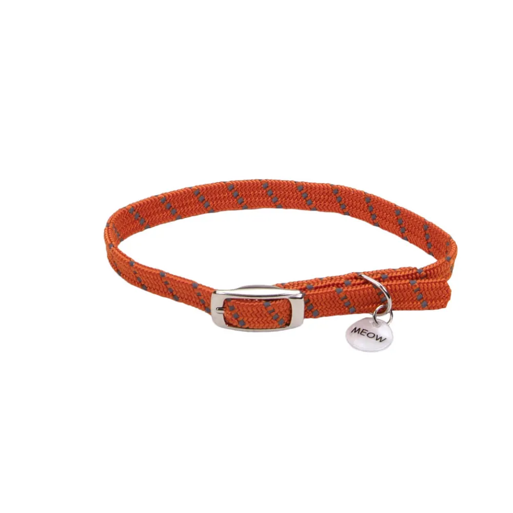 Elastacat Leashes & Collars | Leashes & Collars^Reflective Safety Stretch Collar with Reflective Charm for Cats, Orange, 10-in