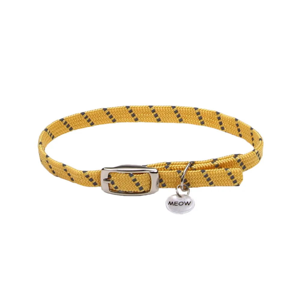 Elastacat Leashes & Collars | Leashes & Collars^Reflective Safety Stretch Collar with Reflective Charm for Cats, Yellow, 10-in