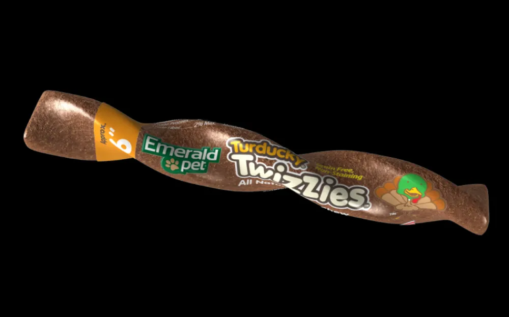 Emerald Pet Bully Sticks & Natural Chews^Emerald Twizzies 9'' Turducky Dog Treats, 30-count