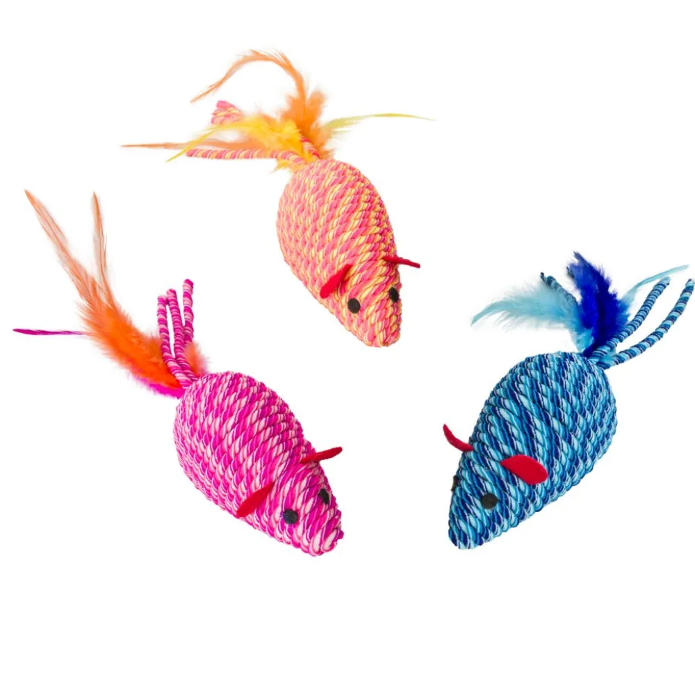 Ethical Products, Inc. Toys | Toys^Ethical Pet Elasteez Mouse with Feathers Cat Toy, Assorted Colors