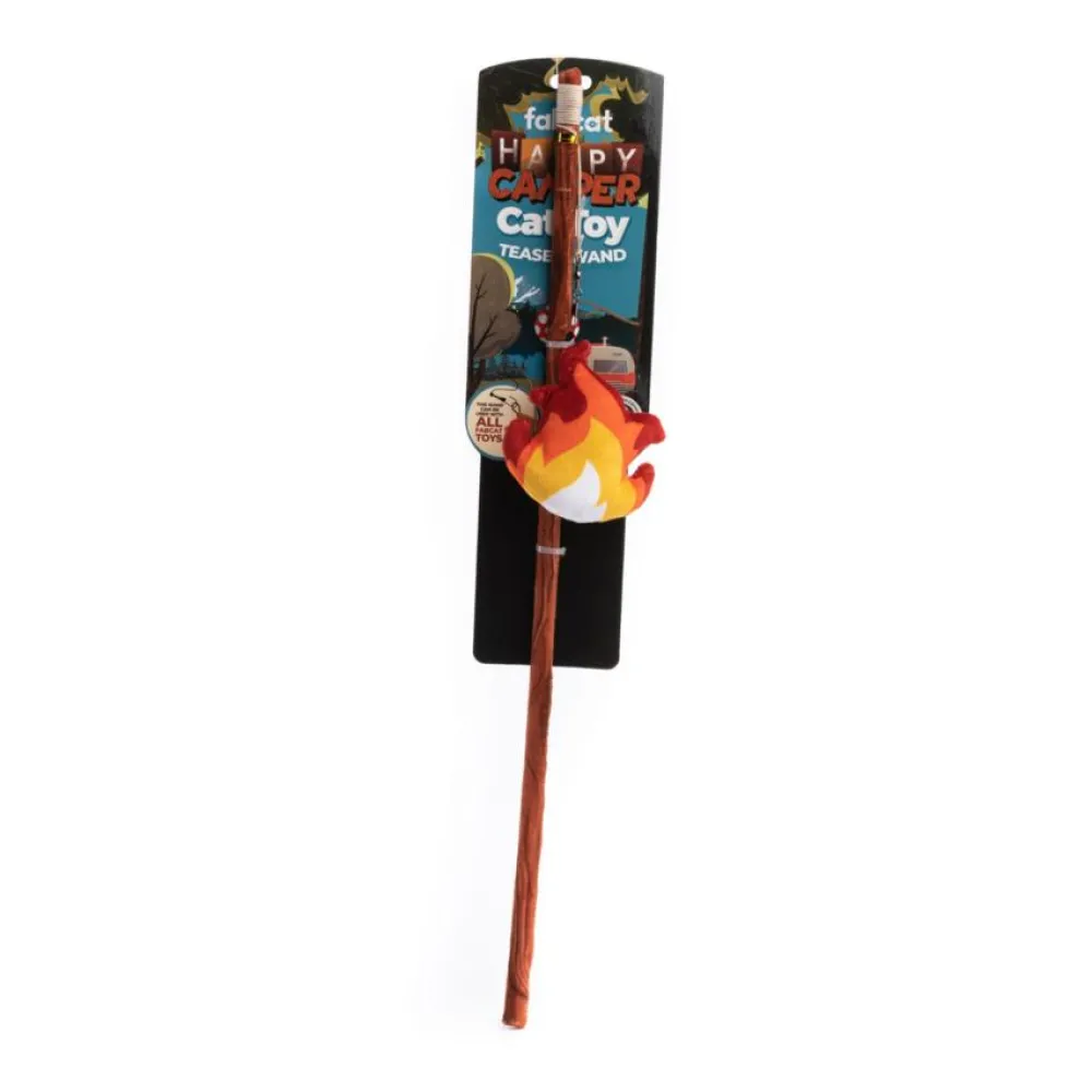 Fabdog Toys | Toys^fabcat Happy Camper Teaser Cat Toy, Fire