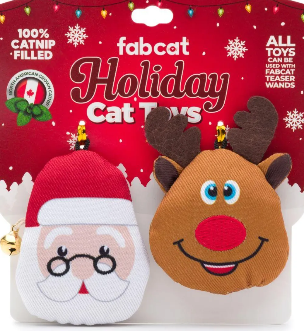 Fabdog Toys | Toys^fabcat Holiday Santa & Reindeer Catnip Cat Toy