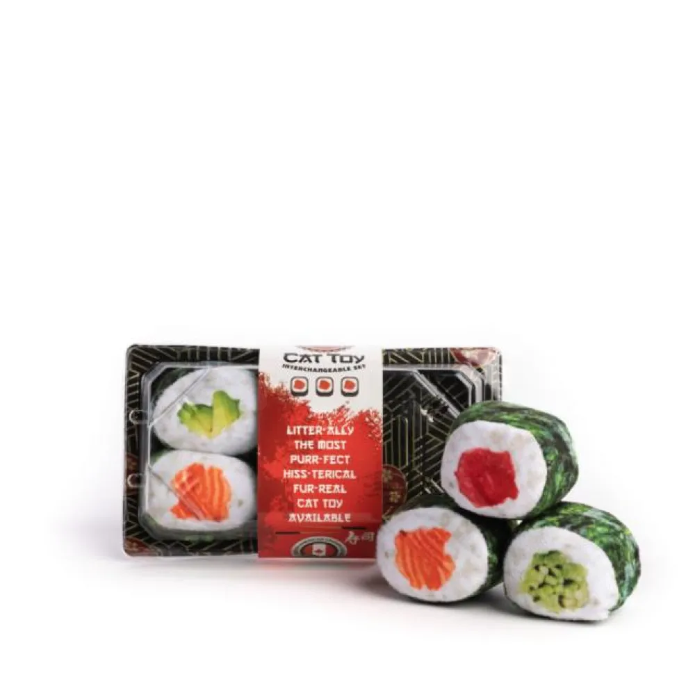 Fabdog Toys | Toys^fabcat Sushi Rolls Tray Cat Toy, 6-count