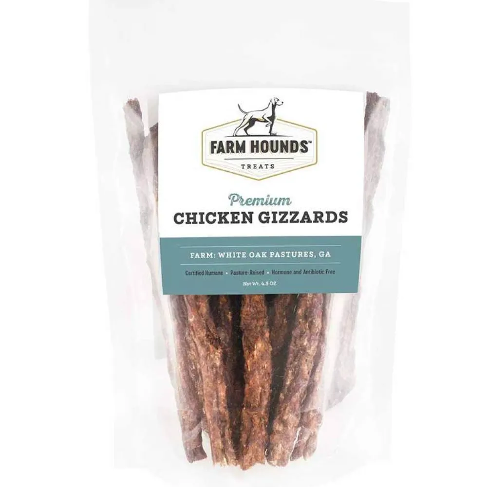 Farm Hounds Air-Dried & Dehydrated Treats^Premium Chicken Gizzards Sticks Dog Treats, 4.5-oz