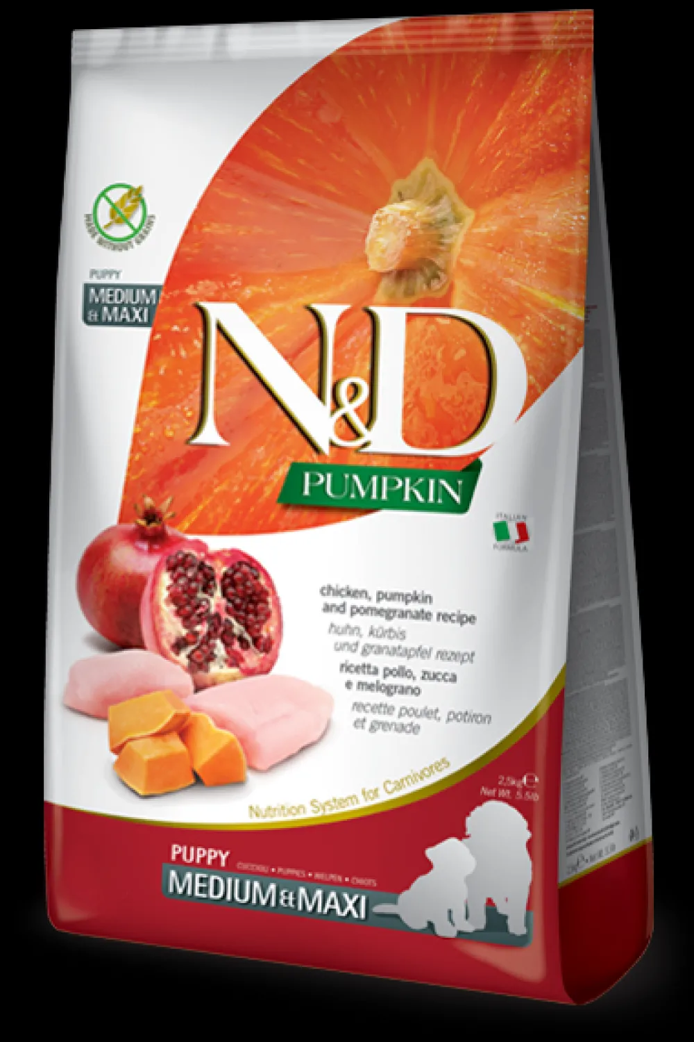 Farmina Dry Food^N&D Pumpkin Chicken & Pomegranate Puppy Medium & Maxi Dry Dog Food, 26.4-lb