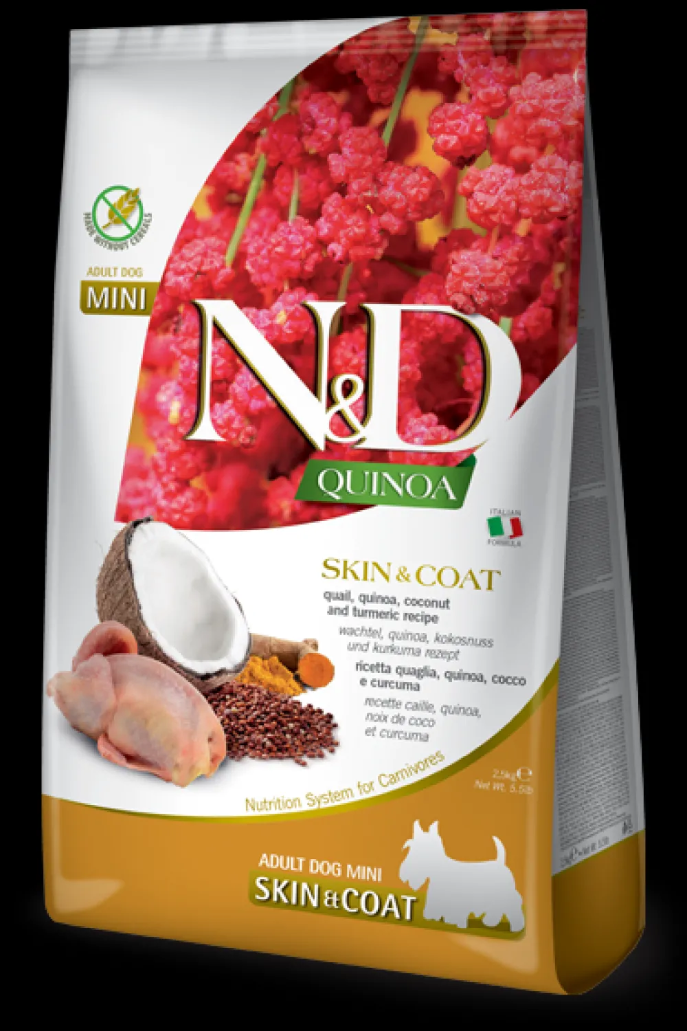 Farmina Dry Food^N&D Quinoa Skin & Coat Quail Adult Mini Dry Dog Food, 5.5-lb