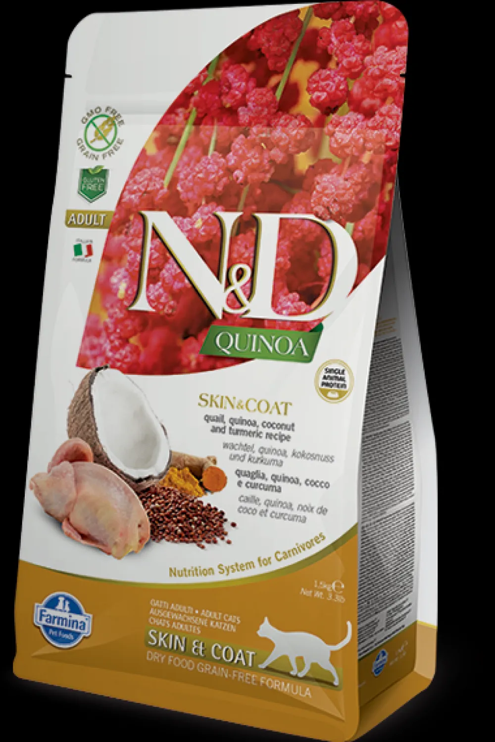 Farmina Dry Food^N&D Quinoa Skin & Coat Quail Dry Cat Food, 3.3-lb