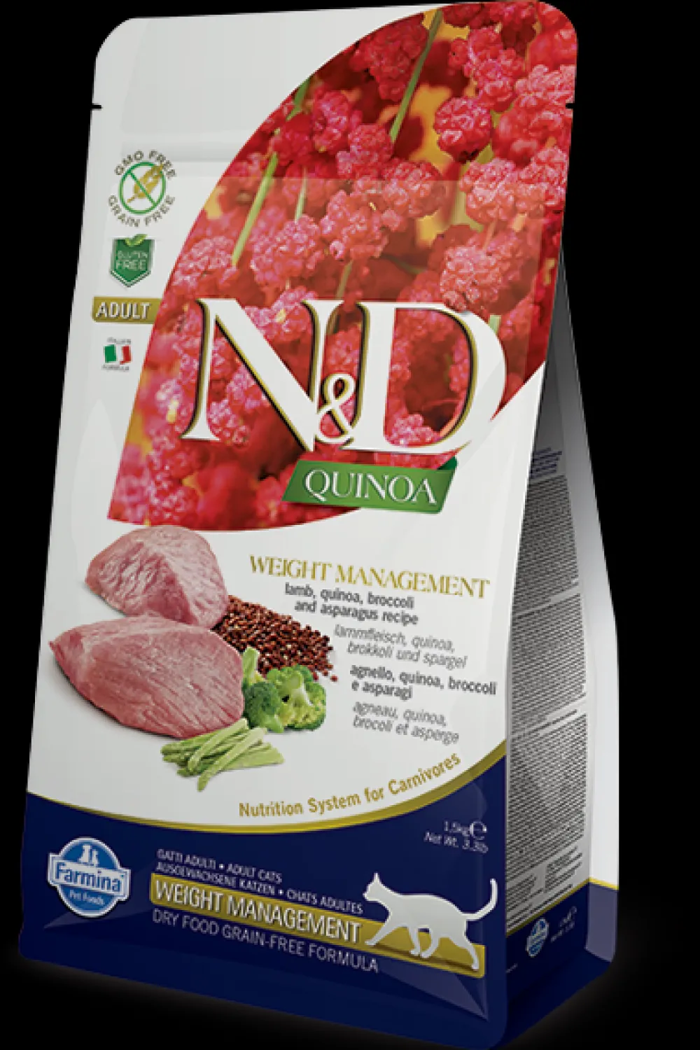 Farmina Dry Food^N&D Quinoa Weight Management Lamb Dry Cat Food, 3.3-lb
