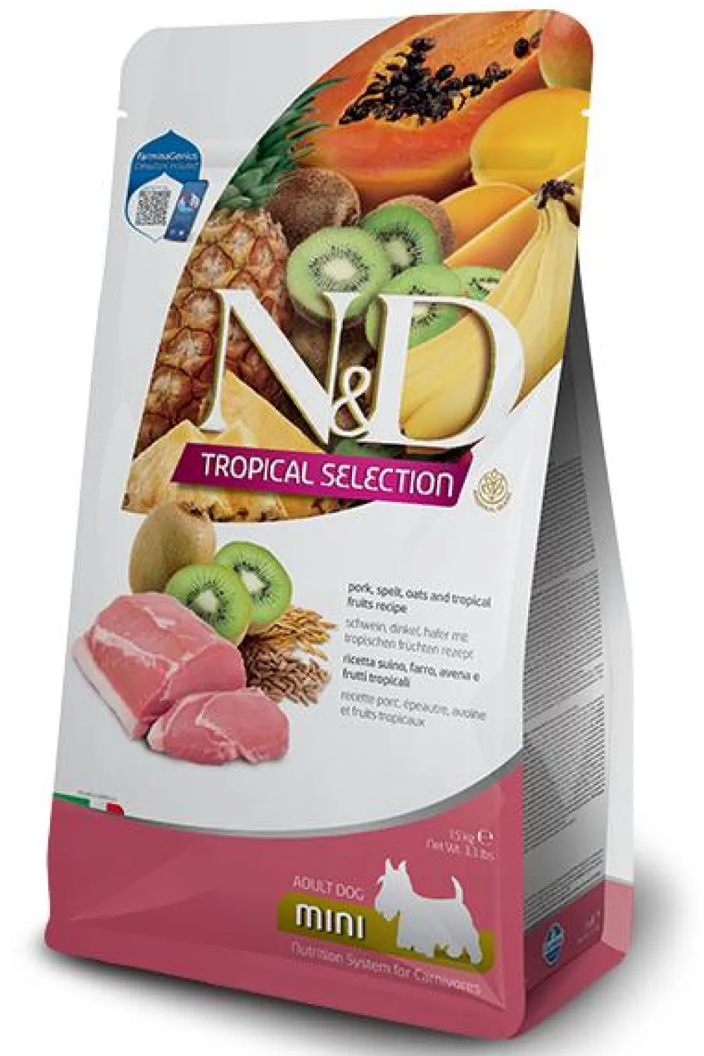 Farmina Dry Food^N&D Tropical Selection Pork, Spelt, Oats & Tropical Fruits Adult Mini Dry Dog Food, 3.3-lb