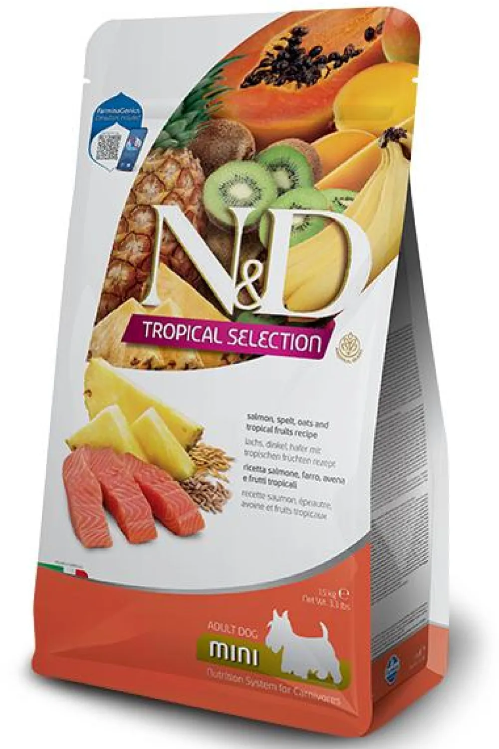 Farmina Dry Food^N&D Tropical Selection Salmon, Spelt, Oats & Tropical Fruits Adult Mini Dry Dog Food, 3.3-lb