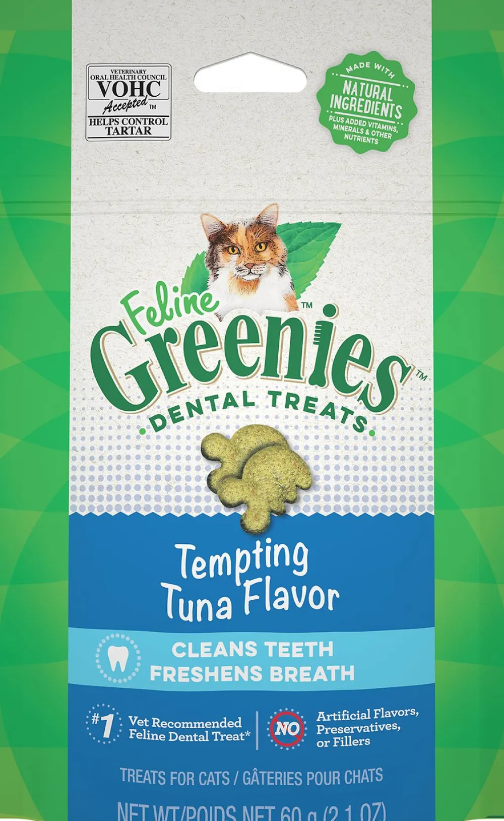 Greenies Crunchy Treats | Dental Care^Feline Dental Treats Tempting Tuna Flavor Cat Treats, 2.1-oz