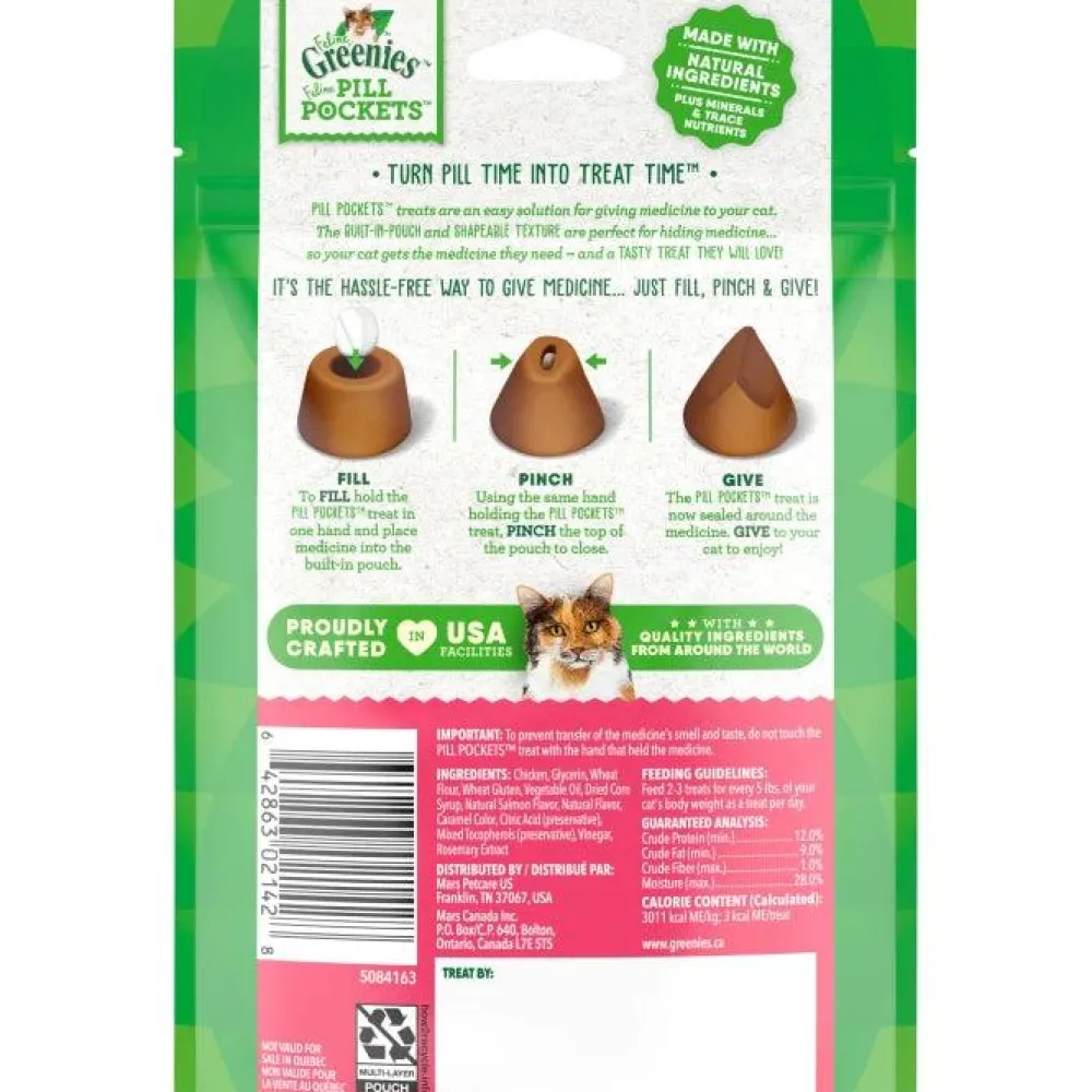 Greenies Healthcare | Healthcare^Feline Pill Pockets Salmon Flavor Cat Treats, 45-count