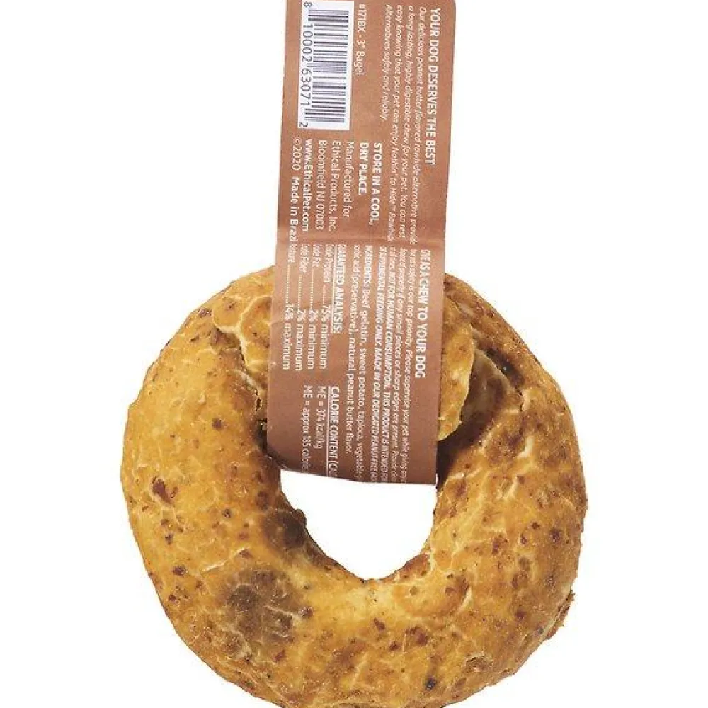 Fieldcrest Farms Bully Sticks & Natural Chews^Nothin' to Hide Bagel Peanut Butter Dog Treats, 3-in