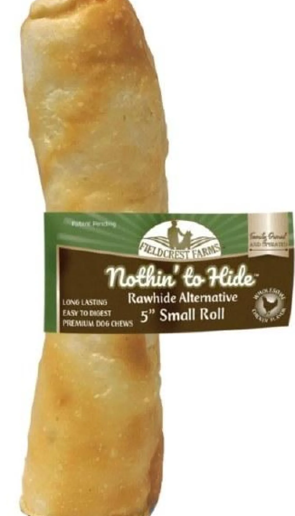 Fieldcrest Farms Bully Sticks & Natural Chews^Nothin' to Hide Chicken Roll Dog Treats, 5-in