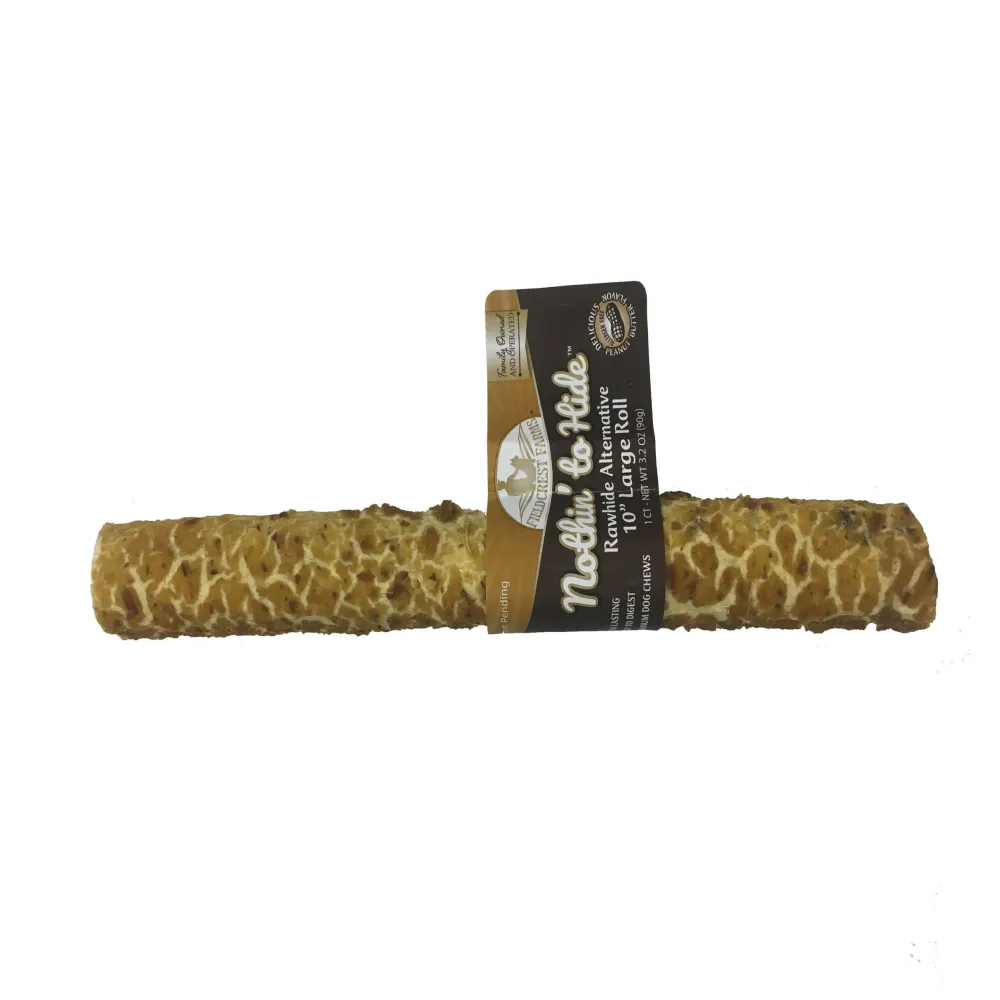 Fieldcrest Farms Bully Sticks & Natural Chews^Nothin' to Hide Large Roll Peanut Butter Dog Treats, 10-in