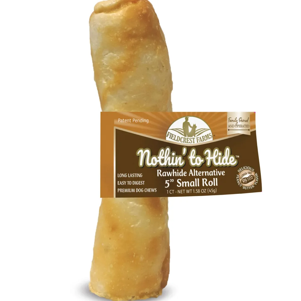 Fieldcrest Farms Bully Sticks & Natural Chews^Nothin' to Hide Small Roll Peanut Butter Dog Treats, 5-in