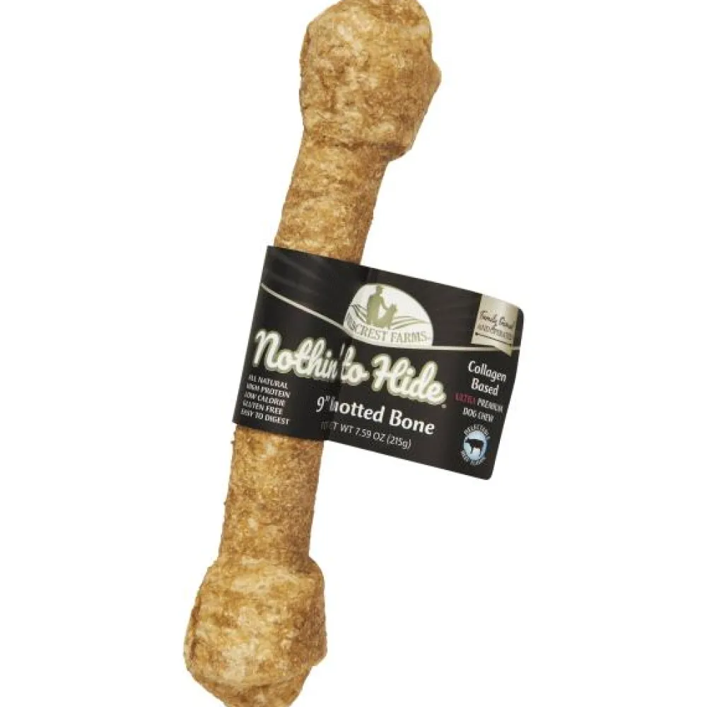 Fieldcrest Farms Bully Sticks & Natural Chews^Nothin' to Hide Ultra Knotted Bones Beef Dog Treats, 9-in