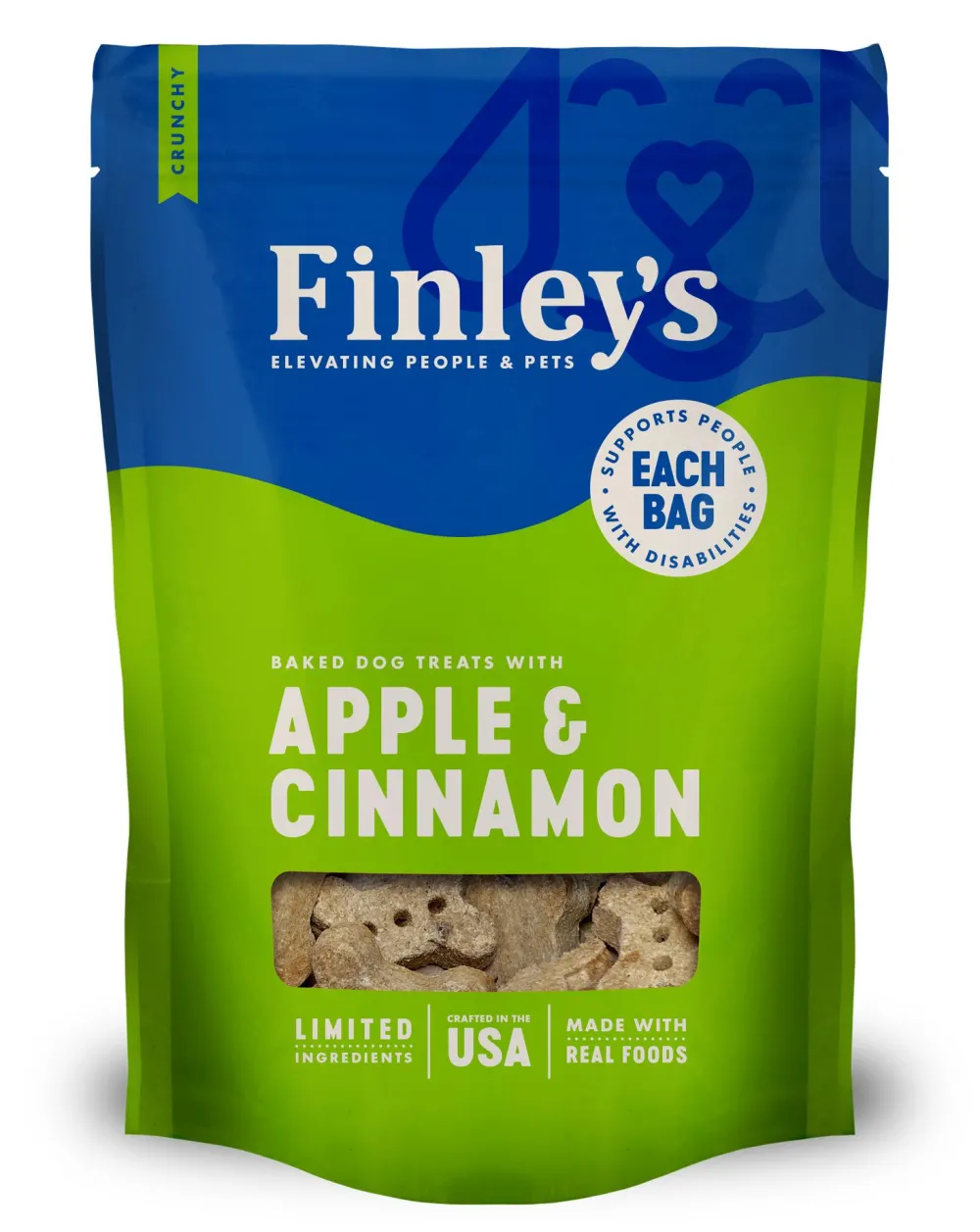 Finley's Biscuits & Crunchy Treats^Apple & Cinnamon Crunchy Biscuit Dog Treats, 12-oz