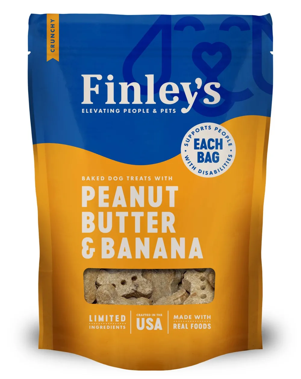 Finley's Biscuits & Crunchy Treats^Peanut Butter & Banana Crunchy Biscuit Dog Treats, 12-oz